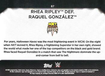 2021 Topps WWE Women's Division #87 Rhea Ripley def. Raquel González Back
