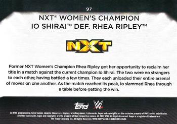 2021 Topps WWE Women's Division #97 NXT Women's Champion Io Shirai def. Rhea Ripley Back