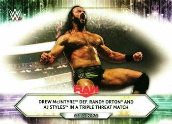 2021 Topps WWE #6 Drew McIntyre def. Randy Orton and AJ Styles in a Triple Threat Match Front