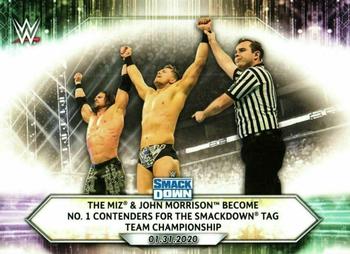2021 Topps WWE #12 The Miz & John Morrison Become No. 1 Contenders for the SmackDown Tag Team Championship Front