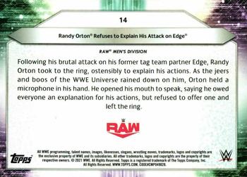 2021 Topps WWE #14 Randy Orton Refuses to Explain His Attack on Edge Back