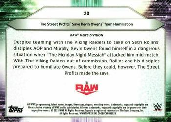 2021 Topps WWE #20 The Street Profits Save Kevin Owens from Humiliation Back