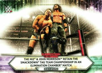 2021 Topps WWE #33 The Miz & John Morrison Retain the SmackDown Tag Team Championship in an Elimination Chamber Match Front