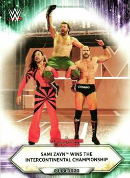 2021 Topps WWE #34 Sami Zayn Wins the Intercontinental Championship Front