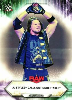 2021 Topps WWE #35 AJ Styles Calls Out Undertaker Front