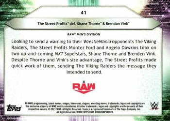 2021 Topps WWE #41 The Street Profits def. Shane Thorne & Brendan Vink Back