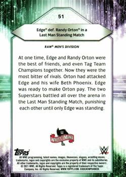 2021 Topps WWE #51 Edge def. Randy Orton in a Last Man Standing Match Back