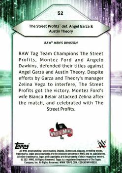 2021 Topps WWE #52 The Street Profits def. Angel Garza & Austin Theory Back