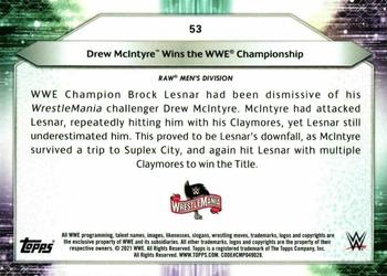 2021 Topps WWE #53 Drew McIntyre Wins the WWE Championship Back