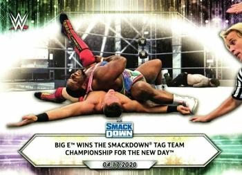 2021 Topps WWE #57 Big E Wins the SmackDown Tag Team Championship for The New Day Front