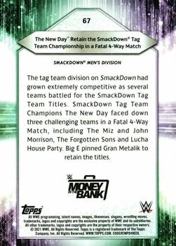 2021 Topps WWE #67 The New Day Retain the SmackDown Tag Team Championship in a Fatal 4-Way Match Back