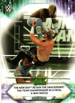2021 Topps WWE #67 The New Day Retain the SmackDown Tag Team Championship in a Fatal 4-Way Match Front