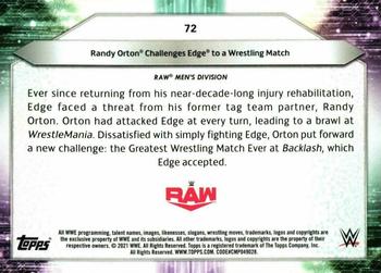 2021 Topps WWE #72 Randy Orton Challenges Edge to a Wrestling Match Back