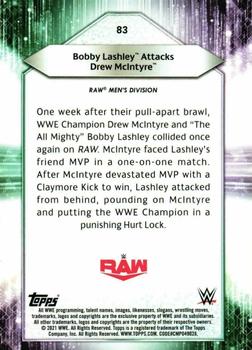 2021 Topps WWE #83 Bobby Lashley Attacks Drew McIntyre Back
