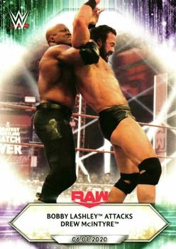 2021 Topps WWE #83 Bobby Lashley Attacks Drew McIntyre Front