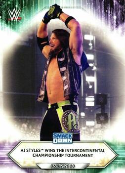 2021 Topps WWE #85 AJ Styles Wins the Intercontinental Championship Tournament Front