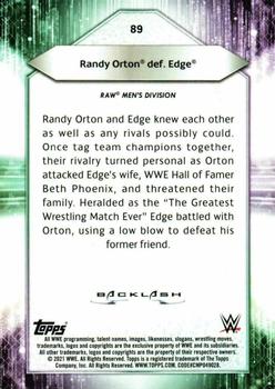 2021 Topps WWE #89 Randy Orton def. Edge Back