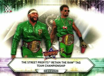 2021 Topps WWE #93 The Street Profits Retain the Raw Tag Team Championship Front
