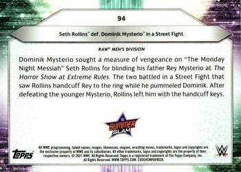 2021 Topps WWE #94 Seth Rollins def. Dominik Mysterio in a Street Fight Back