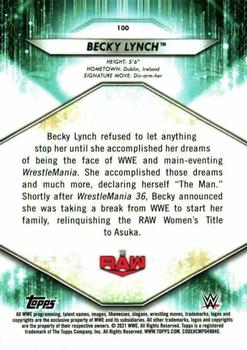 2021 Topps WWE #100 Becky Lynch Back