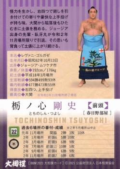 2021 BBM Sumo #22 Tochinoshin Tsuyoshi Back