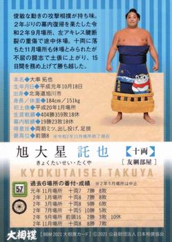 2021 BBM Sumo #57 Kyokutaisei Takuya Back