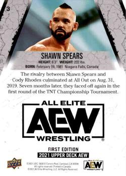 2021 Upper Deck AEW #3 Shawn Spears Back