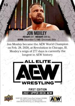 2021 Upper Deck AEW #13 Jon Moxley Back