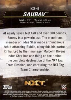 2021 Topps WWE NXT - We Are NXT #NXT-49 Saurav Back