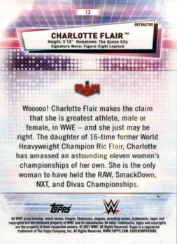 2021 Topps Chrome WWE - Refractors #12 Charlotte Flair Back