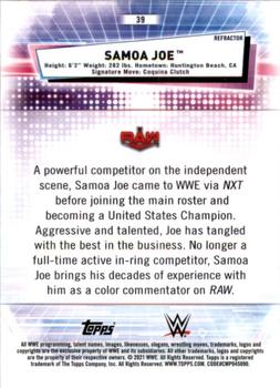 2021 Topps Chrome WWE - Refractors #39 Samoa Joe Back