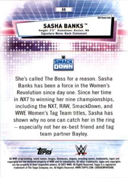 2021 Topps Chrome WWE - Refractors #66 Sasha Banks Back