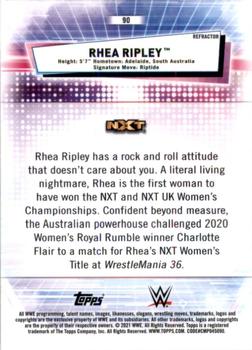 2021 Topps Chrome WWE - Refractors #90 Rhea Ripley Back