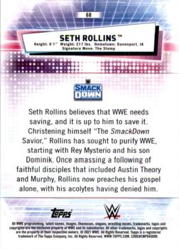 2021 Topps Chrome WWE - Green Refractors #68 Seth Rollins Back