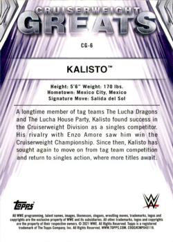 2021 Topps Chrome WWE - Cruiserweight Greats #CG-6 Kalisto Back