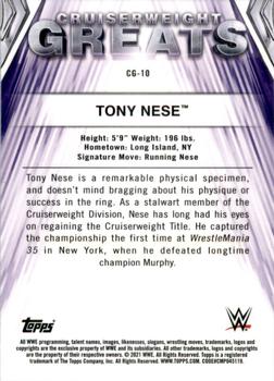 2021 Topps Chrome WWE - Cruiserweight Greats #CG-10 Tony Nese Back