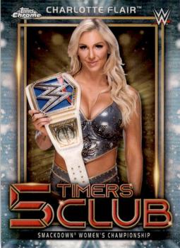 2021 Topps Chrome WWE - 5 Timers Club #5T-3 Charlotte Flair Front