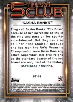 2021 Topps Chrome WWE - 5 Timers Club #5T-14 Sasha Banks Back