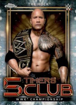 2021 Topps Chrome WWE - 5 Timers Club #5T-17 The Rock Front