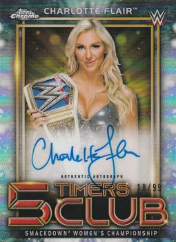 2021 Topps Chrome WWE - 5 Timers Club Autographs #5TA-CF Charlotte Flair Front