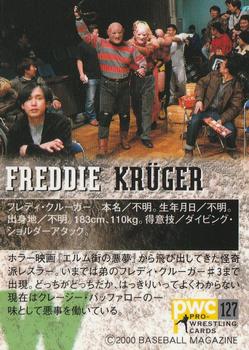 2000 BBM Pro Wrestling #127 Freddie Kruger Back