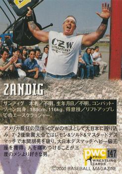 2000 BBM Pro Wrestling #147 Zandig Back