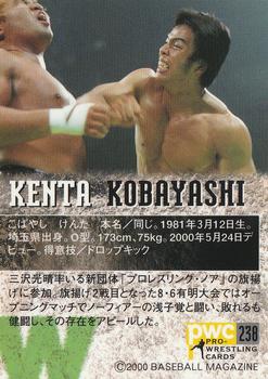 2000 BBM Pro Wrestling #238 Kenta Kobayashi Back