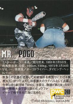 2000 BBM Pro Wrestling #248 Mr. Pogo Back