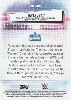 2021 Topps Chrome WWE - Aqua Refractors #62 Natalya Back