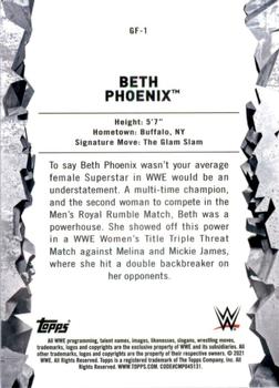 2021 Topps Chrome WWE - Great Feats of Strength #GF-1 Beth Phoenix Back