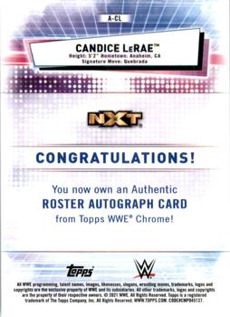 2021 Topps Chrome WWE - Autographs Green Refractors #A-CL Candice LeRae Back