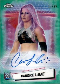 2021 Topps Chrome WWE - Autographs Green Refractors #A-CL Candice LeRae Front