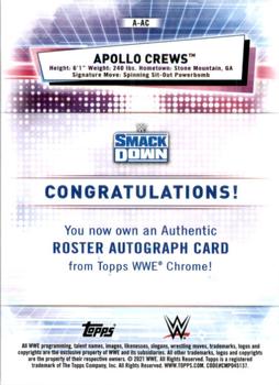 2021 Topps Chrome WWE - Autographs Black Refractors #A-AC Apollo Crews Back