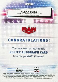 2021 Topps Chrome WWE - Autographs Gold Refractors #A-AB Alexa Bliss Back